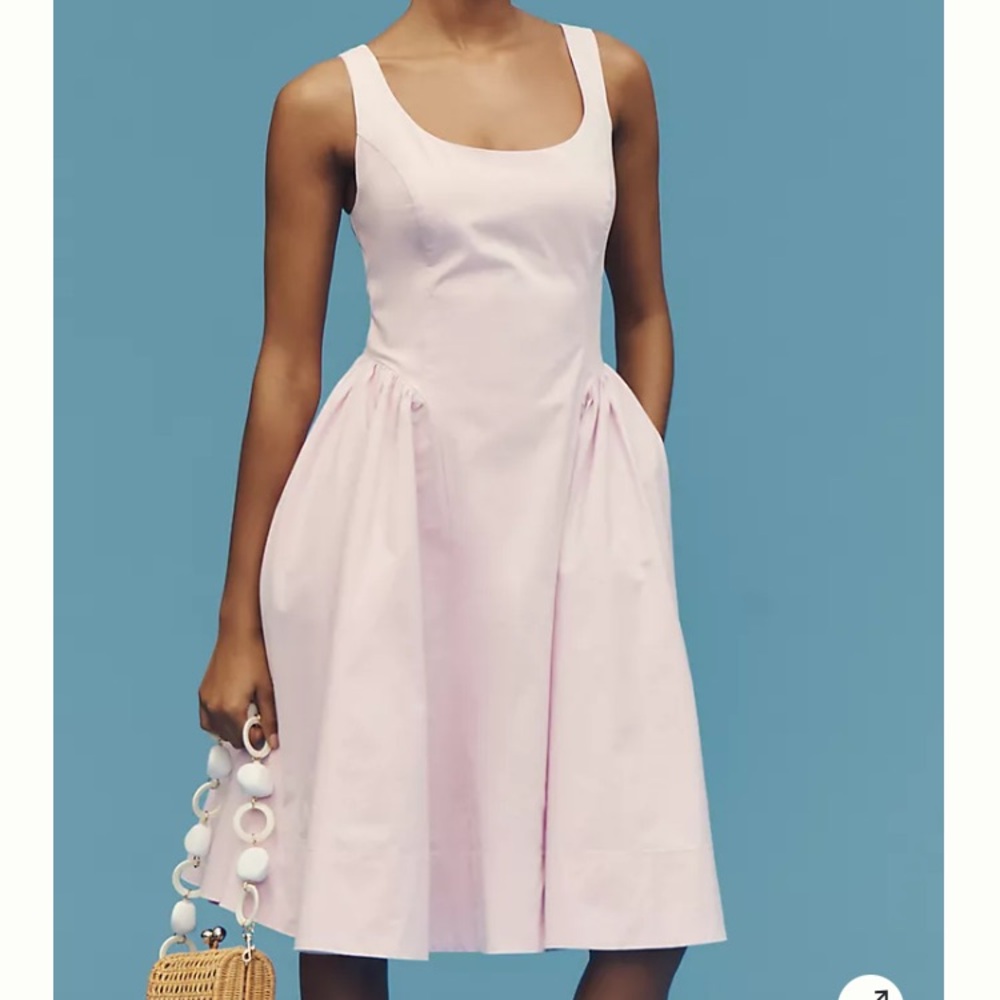 Anthropologie Sleeveless Scoop-Neck Basque-Waist Midi Dress